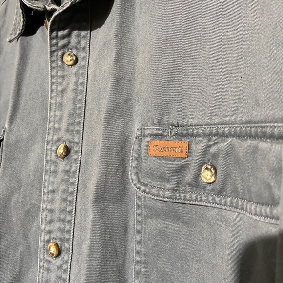 !!SOLD!! Vintage Carhartt Gray Button Up Size TALL 2X - Picture 4 of 6
